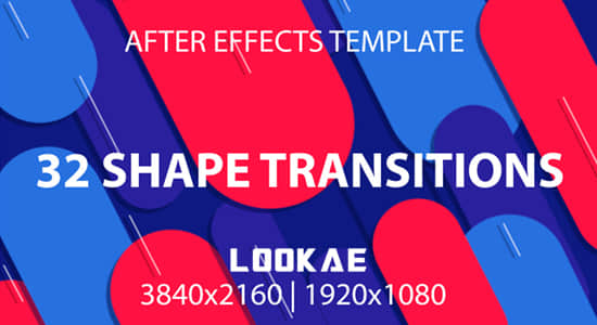 AE模板-32种图形转场动画预设 Shape Transitions for After Effects-精品资源站