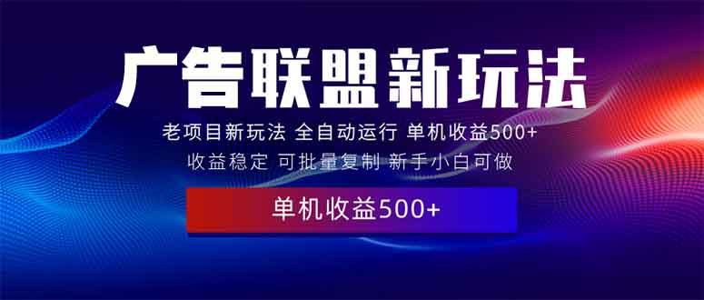 （13965期）2025全新广告联盟玩法 单机500+课程实操分享 小白可无脑操作-精品资源站