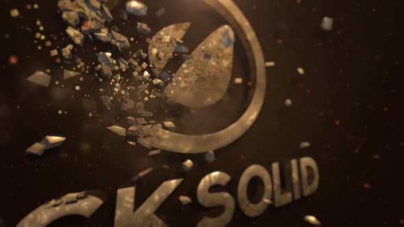 AE模板-碎石汇聚LOGO标志片头 Rock Solid-精品资源站