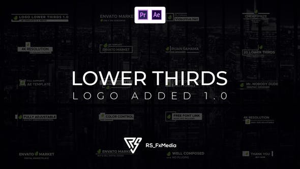 AE/PR模板-带公司LOGO字幕条标题动画 Lower Thirds Logo Added-精品资源站