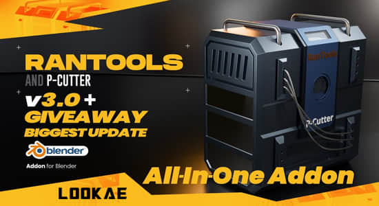 硬表面建模灯光渲染纹理烘焙修改器Blender插件 Rantools And P-Cutter All-In-One Addon V3.3.5-精品资源站
