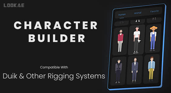 AE脚本-二维卡通人物角色绑定动画生成器 Character Builder v1.2.5+使用教程-精品资源站
