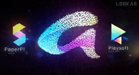 AE模板-粒子汇聚LOGO标志小片头动画 Particle Logo-精品资源站