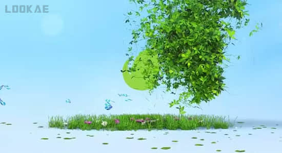 大自然绿色藤蔓花草生长LOGO标志展示片头AE模板 Nature Logo Reveal-精品资源站