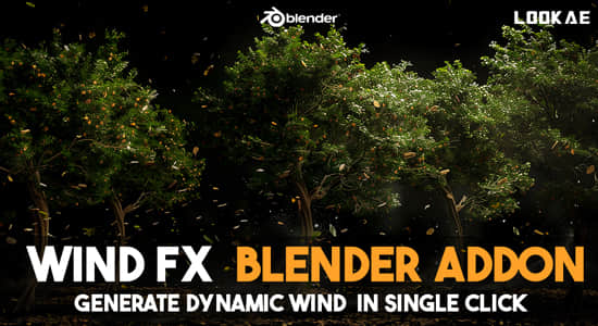 风吹摇曳动画模拟Blender插件 Wind FX V1.1.1-精品资源站