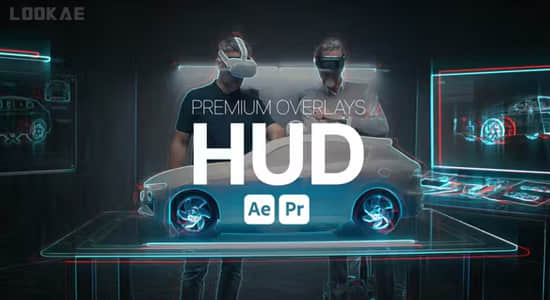 科技感HUD视觉效果叠加动画AE/PR模板 Premium Overlays HUD-精品资源站
