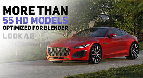 Blender预设-三维汽车模型绑定预设 Car And Vehicle Car Rigged Cars Library Transportation Car-精品资源站