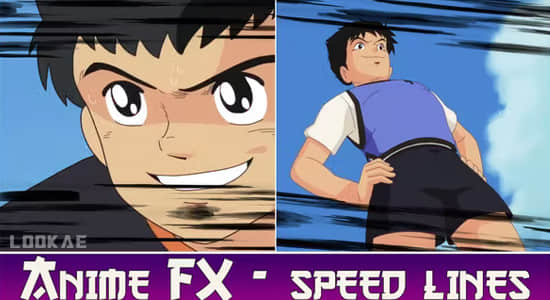 AE模板-二维卡通动漫速度线动画 Anime FX – Speed Lines-精品资源站