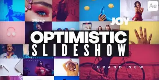 AE模板 时尚流行幻灯片效果图文展示介绍片头 Optimistic Slideshow