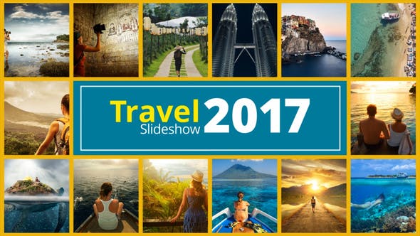 AE模板-旅行游玩照片相册图片幻灯片动画展示 Travel Photo Slideshow-精品资源站
