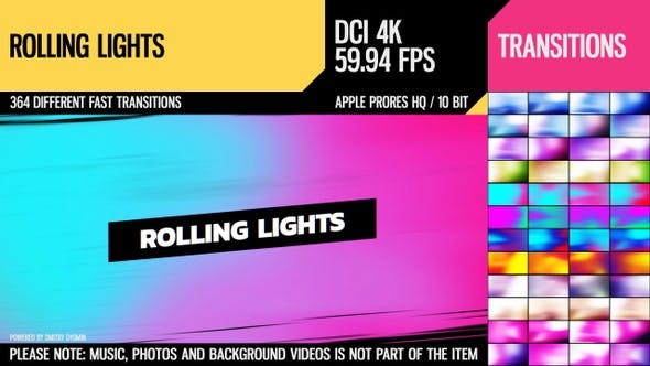 4K视频素材-364个滚动流光动画效果 Rolling Lights (4K Transitions)-精品资源站