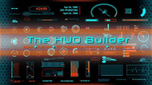 AE模板-111种科技感HUD信息数据元素动画包 The HUD Builder-精品资源站
