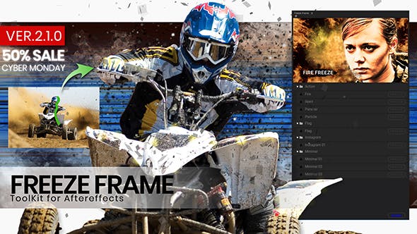 AE脚本-视频画面人物冻结定格静帧视觉风格化介绍包装工具 Freeze Frame intro ToolKit V2 Win/Mac-精品资源站