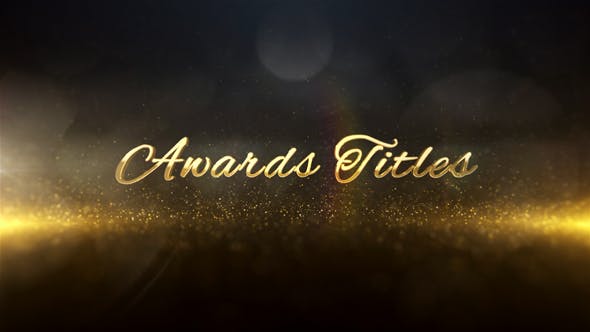 AE模板-大气金色粒子三维文字标题开场片头 Awards Titles 3D-精品资源站