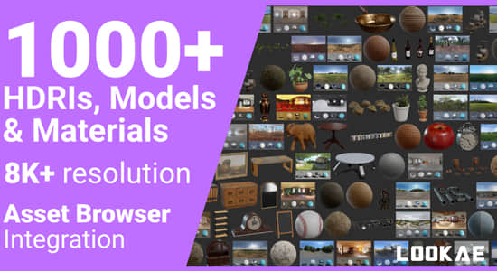 1000种HDRI材质模型预设库Blender插件 Poly Haven Asset Browser V1.1.10-精品资源站