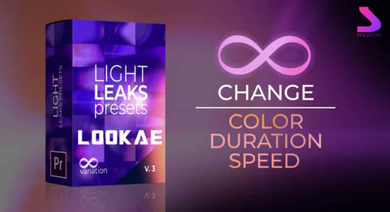 Premiere预设-58种镜头炫光光晕动画过渡特效PR预设 Light Leaks Generator Presets 3.0-精品资源站