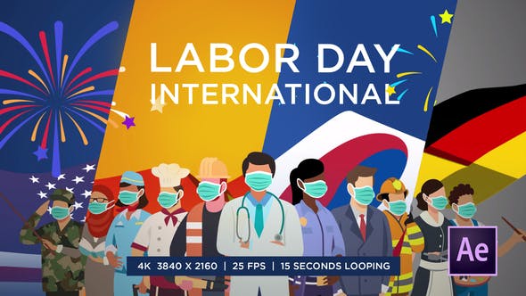 AE模板-五一国际劳动节MG动画片头 Happy Labor Day International-精品资源站