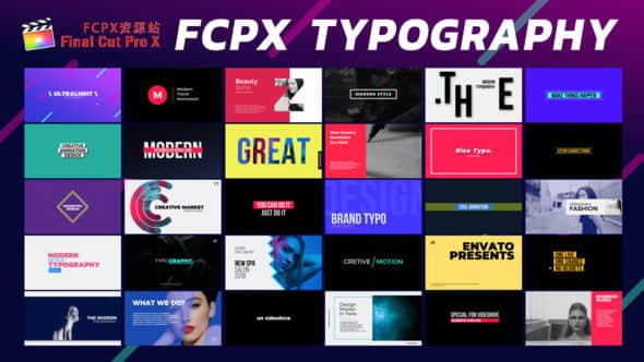 FCPX插件：30种流行排版设计文字标题包装动画 Final Cut Pro X-精品资源站