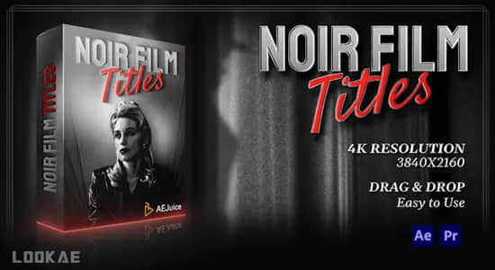 AE/PR模板-140种复古怀旧黑白文字标题排版设计动画 Noir Film Titles-精品资源站