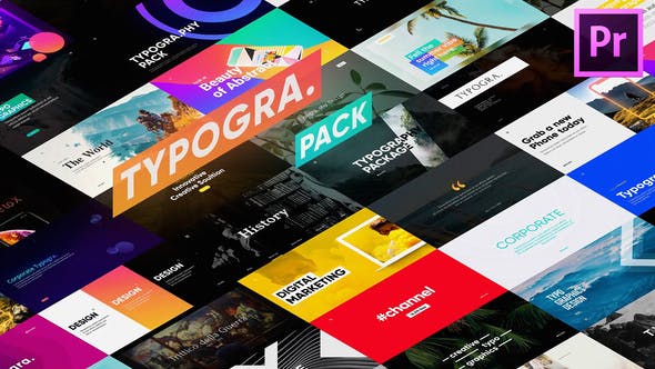 PR模板-32个现代简洁图形文字标题排版动画 Typography Pack for Premiere Pro-精品资源站