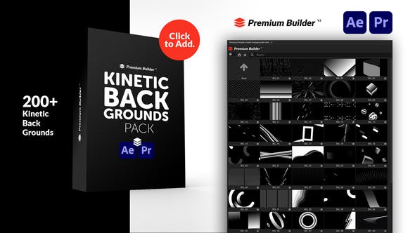 AE/PR脚本-200种创意活力动感图形背景无限循环动画预设 Kinetic Backgrounds Pack-精品资源站