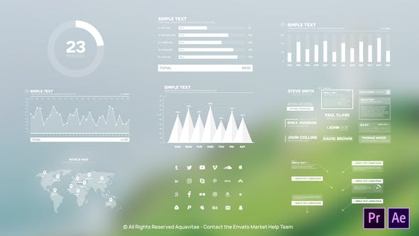 PR模板预设-200多种企业商务信息数据统计报表展示动画 Infographic Maker-精品资源站