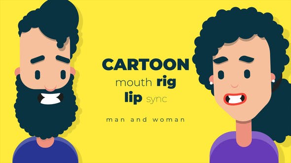 AE模板-二维卡通人物表情口型对话MG动画 Cartoon mouth rig with lip sync-精品资源站