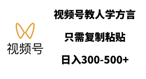 视频号教人学方言，只需复制粘贴，日入多张-精品资源站