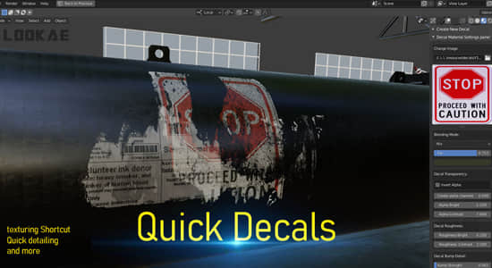 快速制作添加污迹贴纸Blender插件 Quick Decals V2.1.0+使用教程-精品资源站