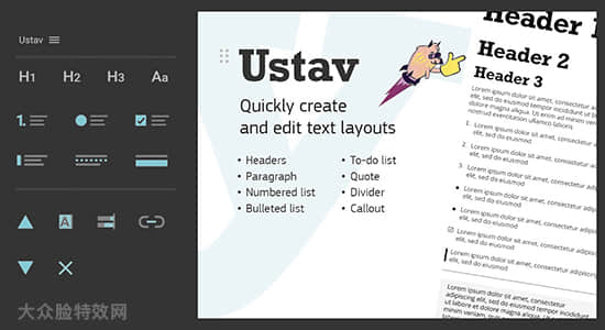 AE脚本-快速创建编辑文本字符段落排版布局设计 Ustav V1.0.1 Win/Mac+使用教程-精品资源站