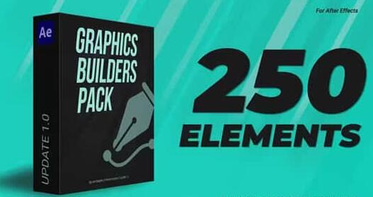 AE模板 250种现代时尚流行图形文字标题排版动画 Graphics builders Pack