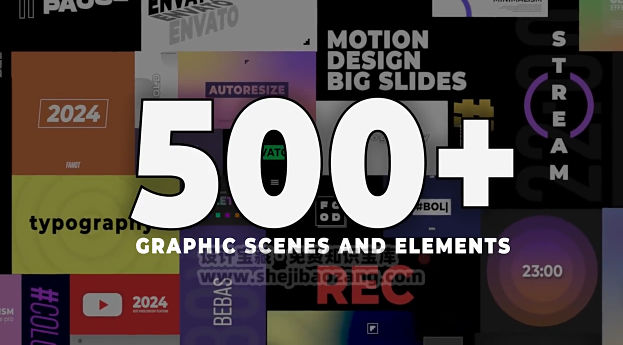 高级时尚500组文字排版设计标题动画AE模板Graphic Pack