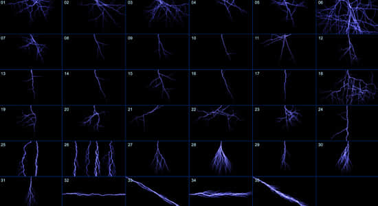 4K视频素材-35个雷击闪电特效合成动画素材 Lightning Pack-精品资源站