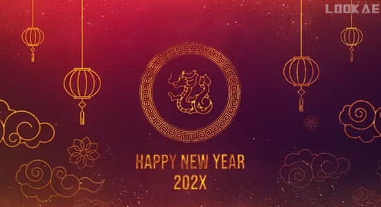 AE模板-中国风喜庆新年LOGO片头动画 Chinese New Year-精品资源站
