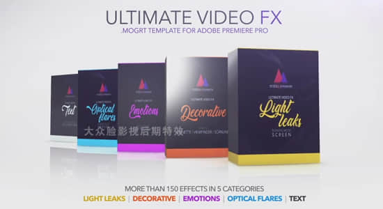 PR模板-边框炫光光晕文字标题渐变色彩特效预设 Ultimate Video Fx-精品资源站