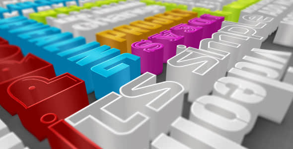 AE模板：三维立体彩色文字排版动画 Colorful 3d Typography-精品资源站