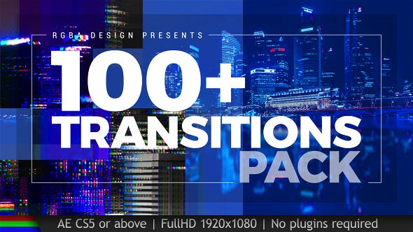 AE模板-100种独特数字折射色差效果转场过渡 Transitions-精品资源站