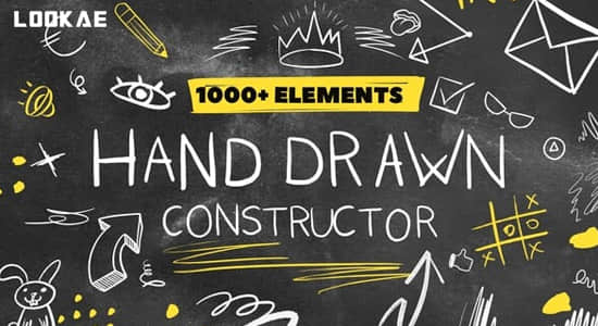 AE脚本-1120个手绘线条涂鸦图形动画元素预设 Hand Drawn Constructor-精品资源站