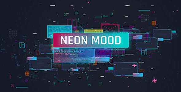AE模板-时尚炫彩科技感商务介绍展示包装片头 Neon Mood Slideshow-精品资源站