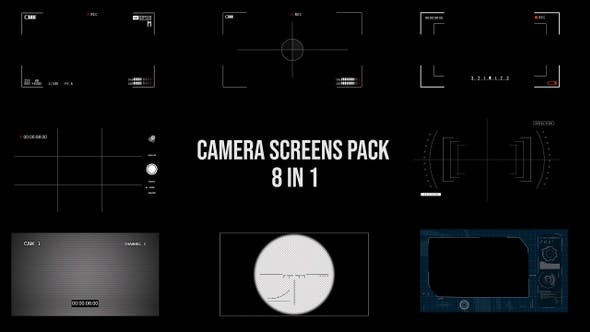 4K视频素材-8组摄像机录制取景框界面动画素材 Camera Screen Pack – 8 in 1-精品资源站