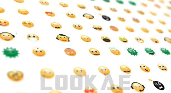 Premiere模板-40个可爱卡通Emoji表情动画PR预设-精品资源站