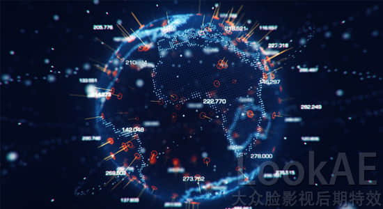 C4D+AE教程：未来高科技全息粒子地球旋转动画特效制作教程 Futuristic Earth Hologram-精品资源站