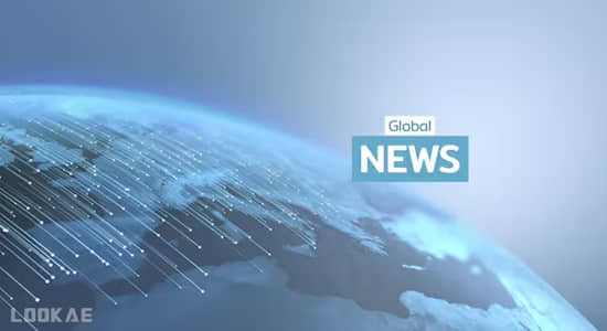 AE模板-粒子拖尾效果全球新闻栏目开场片头 Global News Intro-精品资源站