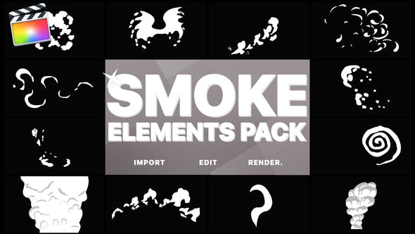 FCPX插件-12个有趣卡通烟雾MG动画元素 Funny Smoke Elements-精品资源站