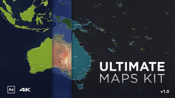 AE模板-终极世界地图坐标定点连线路径工具包 Ultimate Maps Kit-精品资源站