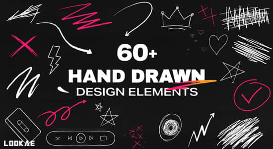 AE模板-60种手绘线条图形涂鸦动画 Hand Drawn Doodle Animation Pack-精品资源站