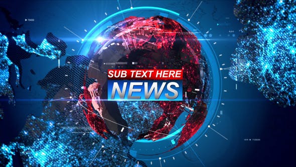 AE模板-科技感三维地球电视广播新闻栏目包装片头 Breaking News-精品资源站