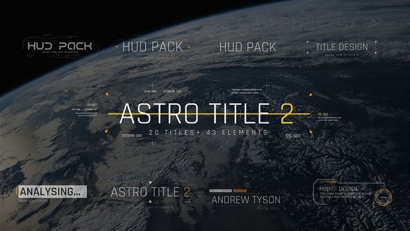 AE脚本-63组未来科技HUD数字故障文字标题动态元素包 Astro Title 2-精品资源站