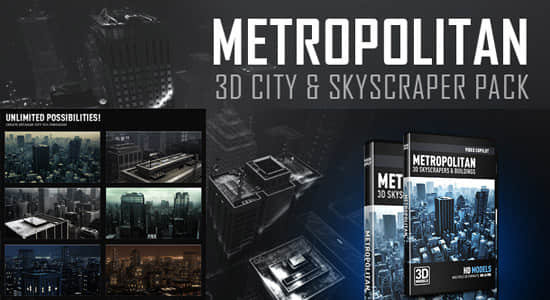 VC-E3D模型库：大都市&摩天楼_3D City & SkyCraper Pack（Win&Mac）-精品资源站