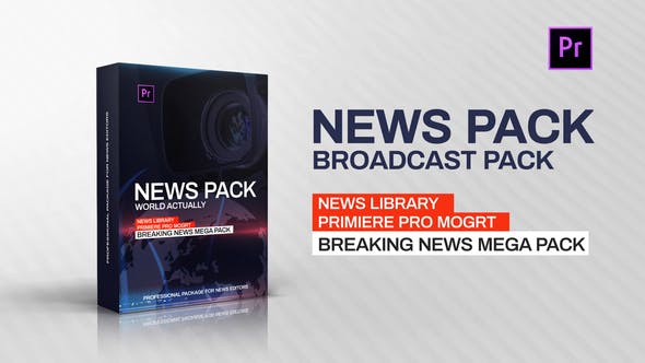 Premiere预设-电视新闻广播栏目包装PR预设动画 News Library – Broadcast Pack-精品资源站